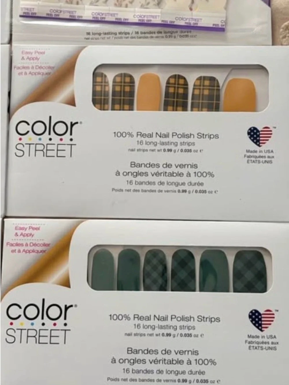 Color Street Pink, Purple, Blue & Neutral Nail Polish Strips Assortment